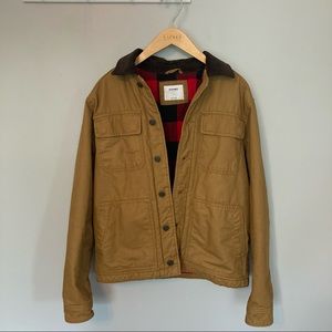 Light brown and plaid jacket/coat